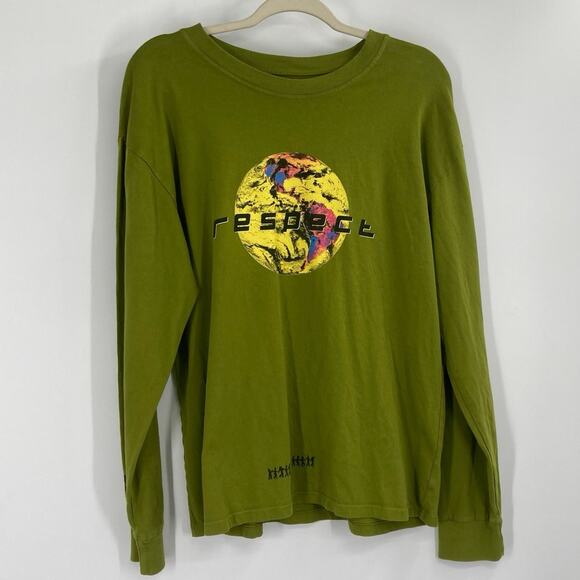 UNIF Respect Earth Sage Green Long Sleeve Logo Tee Men’s Medium - Picture 1 of 10